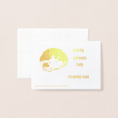 特別な挨拶パパ,魚釣りの父の日 箔カード (裏面封筒付き)