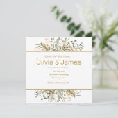 特別な日のためのゴールドグリーンラグジュアリー 招待状 (スタンド正面)