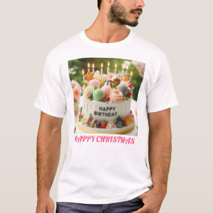 特別な日のケーキロゴデザインお祝い Tシャツ