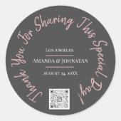 特別な日のシェアありがとう ホワイトQRロゴステッカー ラウンドシール (正面)