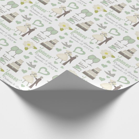 特別な日のパーソナライズされた画結婚像 ラッピングペーパー (角)