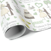 特別な日のパーソナライズされた画結婚像 ラッピングペーパー (ロールコーナー)