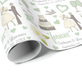 特別な日のパーソナライズされた画結婚像 ラッピングペーパー (ロールコーナー)