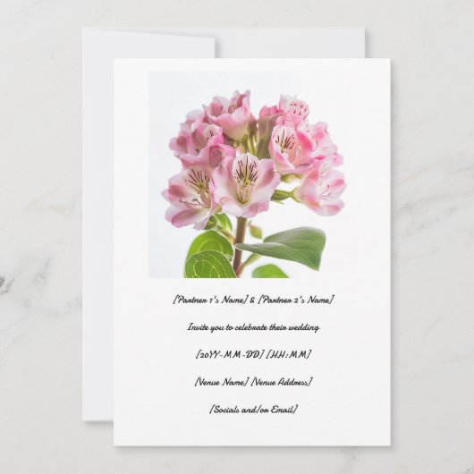 特別な日をおいしいカルミアで祝おう 招待状 (正面)