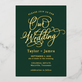 特別な日フォイルエレガントウェディング実在招待状 箔招待状