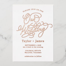 特別な日フォイルエレガントウェディング実在招待状 箔招待状