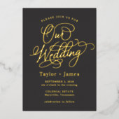 特別な日フォイルエレガントウェディング実在招待状 箔招待状 (正面)