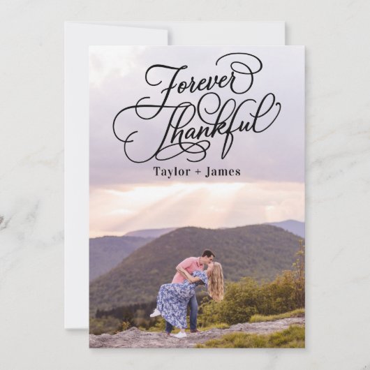 特別な日フラットサンキューノートカード 招待状 (正面)