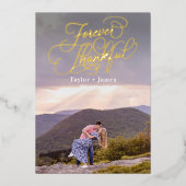 特別な日実在フォイルフォトサンキューカード 箔招待状 (正面)