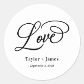 特別な日編集可能カラー結婚式用シール ラウンドシール (正面)