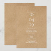 特別な日 現代 シンプル 婚約 パーティー ラスティック 招待状 (正面/裏面)