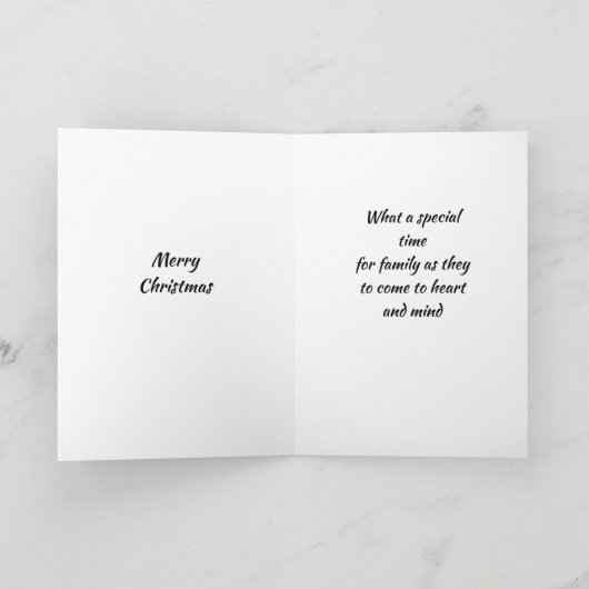 *特別な時間 – 特別な家族*メリークリスマス カード (内部)