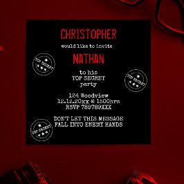 特別な極秘パーティー 招待状