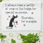 特別な機会に訪れる猫のためのワおもしろいイン キッチンタオル (折り畳み)