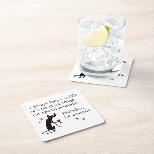 特別な機会に訪れる猫のためのワおもしろいイン スクエアペーパーコースター (インサイチュ)