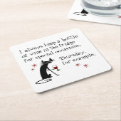 特別な機会に訪れる猫のためのワおもしろいイン スクエアペーパーコースター (アングル)