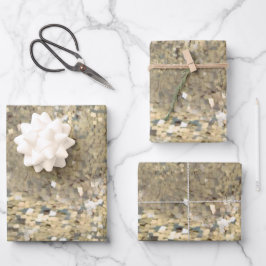 特別な機会のためのセクインをテーマにした金ゴールドギフトラップ ラッピングペーパーシート