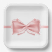 特別な機会ピンクボウ印刷紙プレート ペーパープレート (正面)