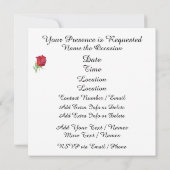 特別な機会レッドリボンとバラ招待状 招待状 (裏面)
