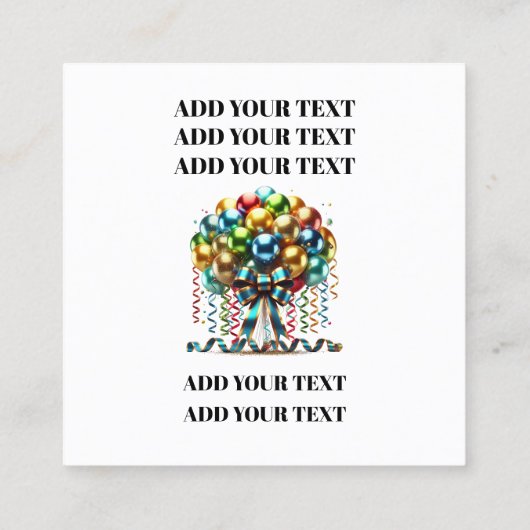 特別な機会 スクエア名刺 (裏面)