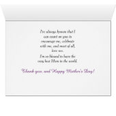 特別な母ピンクローゼマザーズデイカード (内部横(下))