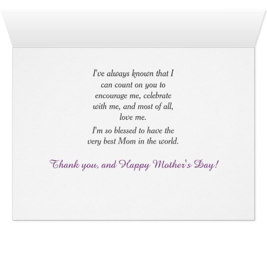 特別な母ピンクローゼマザーズデイカード (内部横(下))