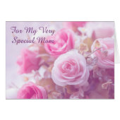 特別な母ピンクローゼマザーズデイカード (正面横)