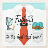 特別な父の日に最高のパパへ ガラスコースター (正面)