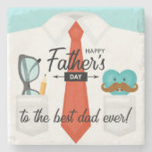 特別な父の日に最高のパパへ ストーンコースター (正面)