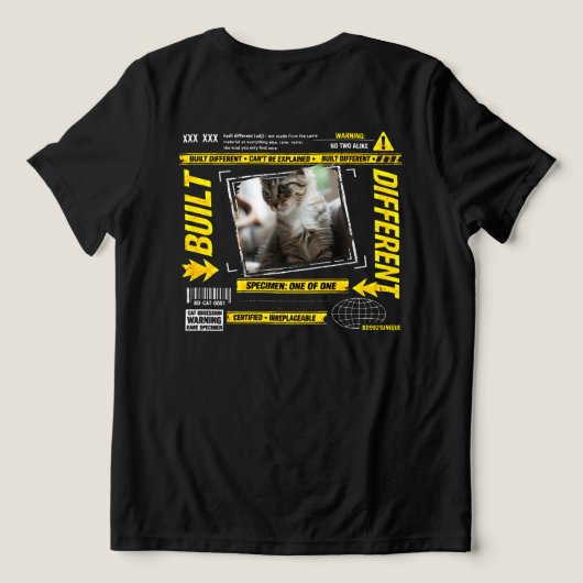特別な猫好きのためのユニークなギフト トライブレンドTシャツ (デザイン裏面)