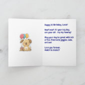 特別な甥っ子へ、1歳の誕生日おめでとう、パピー カード (内部)