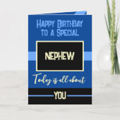 特別な甥のブルーブラックへのハッピーバースデー カード (正面)