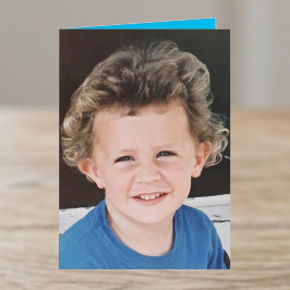 特別な甥の青と白の写真 誕生日 カード