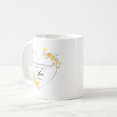 特別な祖母の名前をつけた母の日の花のハート コーヒーマグカップ (正面左)