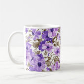 特別な紫の花のマグ コーヒーマグカップ (左)