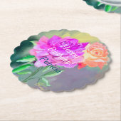 特別な絵を描時の美しい手バラ ペーパーコースター (アングル)