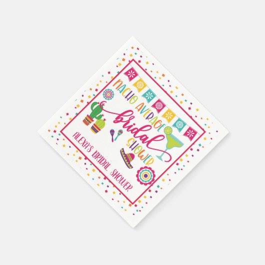 特別な花嫁のための平均的じゃないシャワーナプキン - ホワイト スタンダードカクテルナプキン (角)