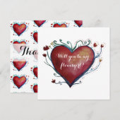 特別な花形の招待カード 招待状 (正面/裏面)