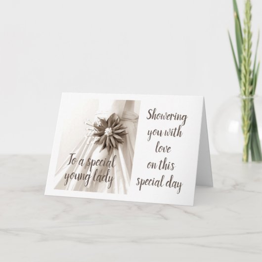 *特別な若い女性*シャワーおめでとうカード 招待状 (正面)