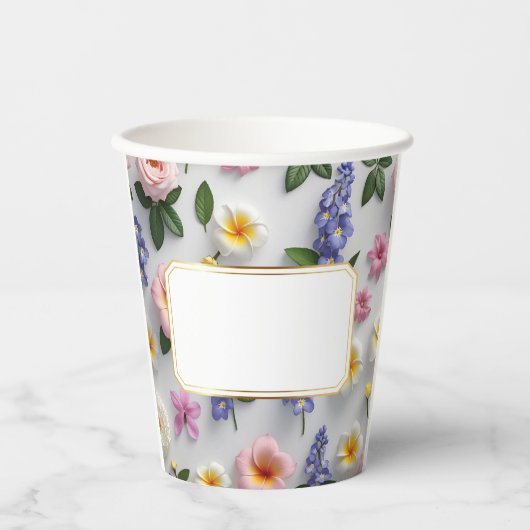 特別な行事に合わせた花のカスタマイズ 紙コップ (正面)