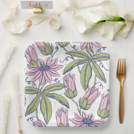 特別な行事のための飾りの花 - ピンク ペーパープレート