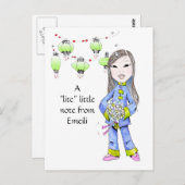 特別な要求による甘いChnaの女の子のスケッチ ポストカード (正面/裏面)