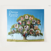 特別な記念ギフト | オーダーメイド ファミリーツリー フォト タペストリー (正面(横))