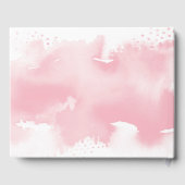 特別な記念品 かわいいピンクの水彩手書きフォント ゲストブック (裏面)