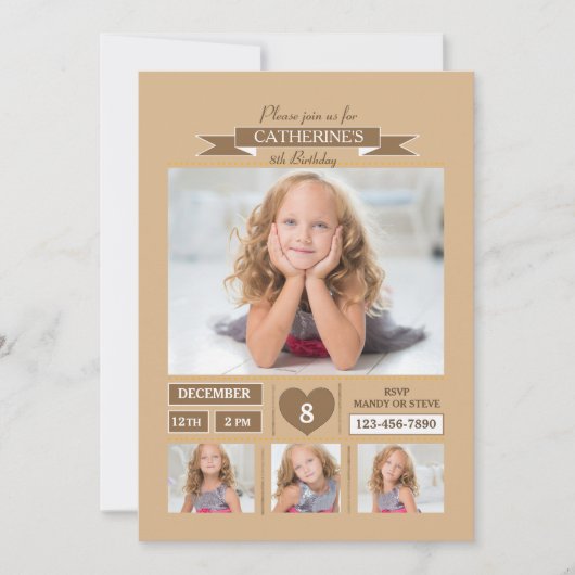 特別な誕生日の写真の招待状 招待状 (正面)