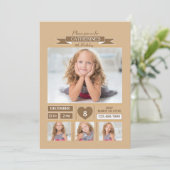 特別な誕生日の写真の招待状 招待状 (スタンド正面)