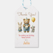 特別な誕生日パーティーギフトタグ ベアー ギフトタグ (正面)