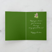 特別な誰かのためのかわいく小さいイースターのウサギ シーズンカード (内部)