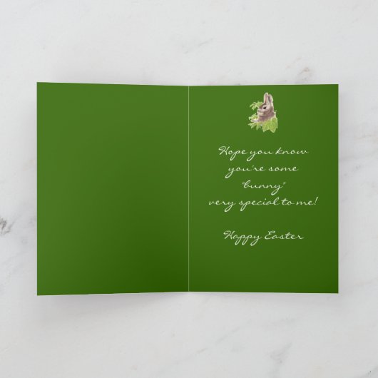 特別な誰かのためのかわいく小さいイースターのウサギ シーズンカード (内部)