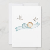 特別な贈り物 スタork ピンクの赤ちゃん男の子 赤ちゃんのお披露目 招待状 (裏面)